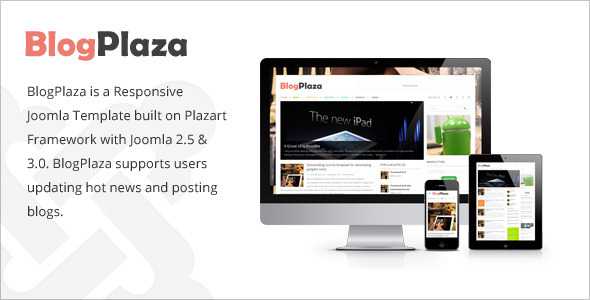 BlogPlaza - Themeforest Responsive Joomla Template
