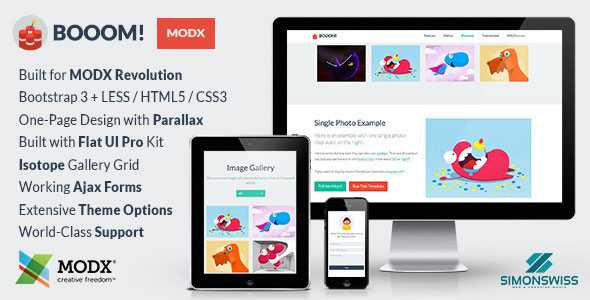 Booom! - Bootstrap Flat UI Pro Theme For MODX