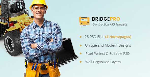 BridgePro - Construction & Building PSD Template