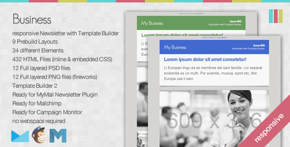 Business - Responsive Newsletter with Template Builder