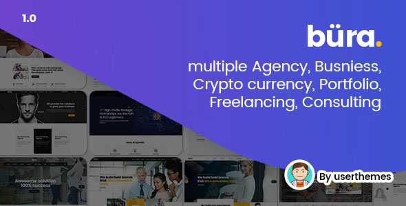 Bura - Multiple Agency, Business, Crypto Currency, Portfolio PSD Template