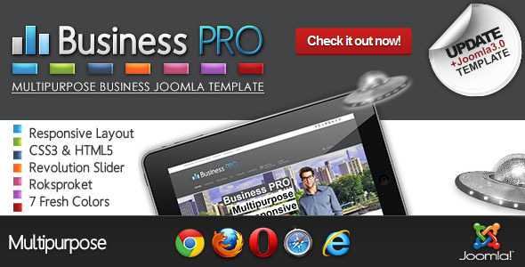 Business Pro - Themeforest Clean Responsive Joomla Template