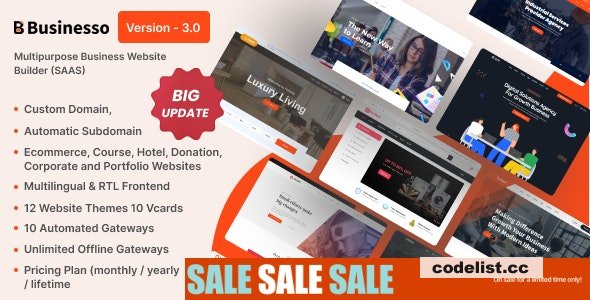 Businesso v3.2 - Business Website Builder SAAS (Multitenancy) - nulled