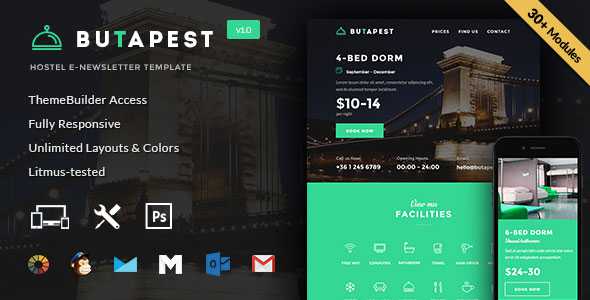 ButaPest – Hostel E-newsletter Template + Builder Access