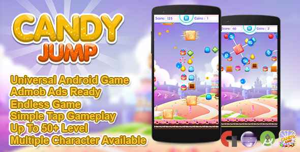 Candy Jump + Admob + Multiple Characters (Android Studio + Eclipse)