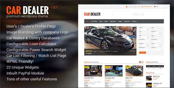 Car Dealer / Auto Dealer v1.0.1 - Responsive WP Theme