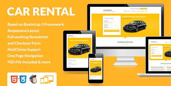 Car Rental - Themeforest Landing Page