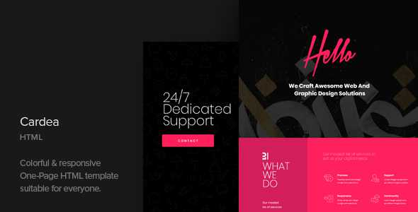 Cardea - Colorful Portfolio One Page HTML Template