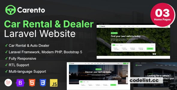 Carento v1.2.2 - Car Rental Booking Laravel System
