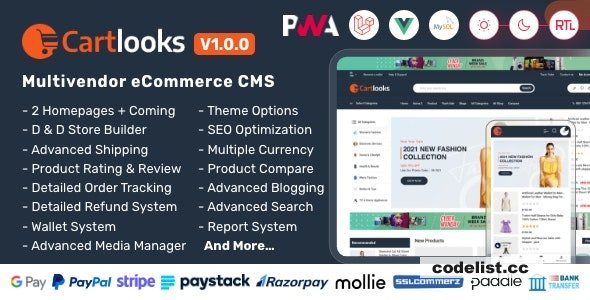 CartLooks v1.0.0 - Laravel & VueJS Powered Multivendor Ecommerce CMS with PWA - nulled