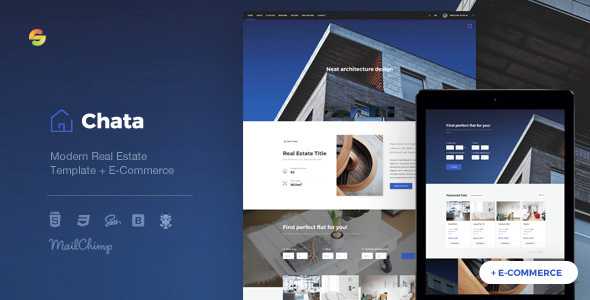 Chata - Modern Real Estate / Architecture Template + E-Commerce