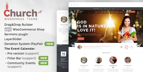 Church and Events - Themeforest Responsive WordPress Theme