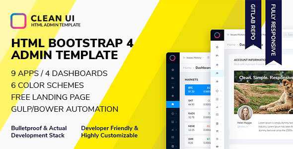 Clean UI HTML — Bootstrap Admin Template
