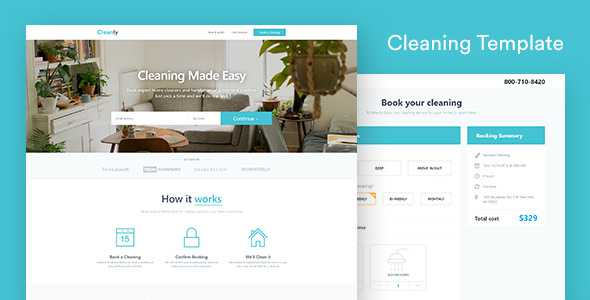 Cleaning Landing Page Template — Cleanly (with Booking Page)