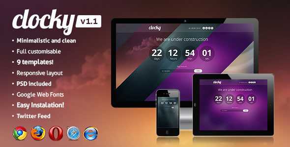 Clocky - Themeforest Amaizing Under Construction Page