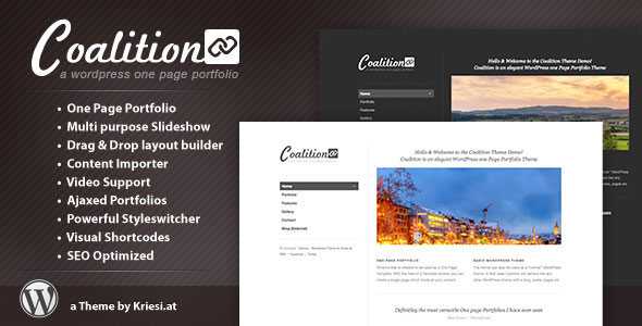 Coalition - Themeforest One Page WordPress Portfolio
