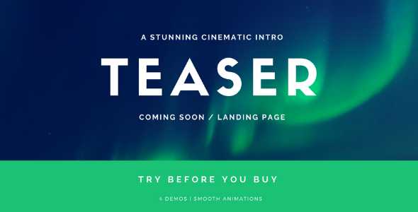 Coming Soon Template | Landing Page | Stomp - Cinematic Intro