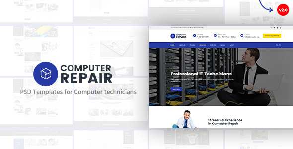 Computer Repair - PSD Templates for Computer Technicians