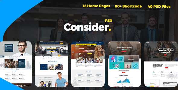 Consider - Consulting, Finance, Business Agency PSD Template