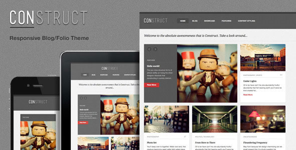 CONSTRUCT, A RESPONSIVE WORDPRESS BLOG/FOLIO THEMEFOREST
