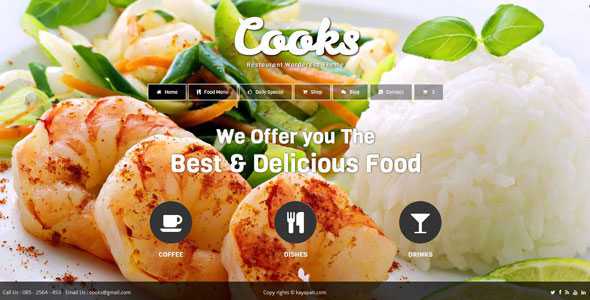 Cooks - Themeforest Restaurant WordPress Theme