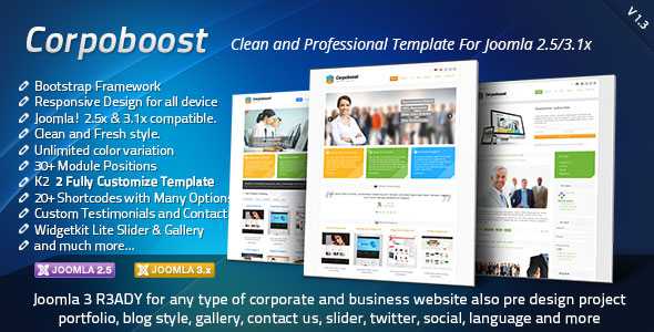 Corpoboost - Themeforest Responsive Joomla Template