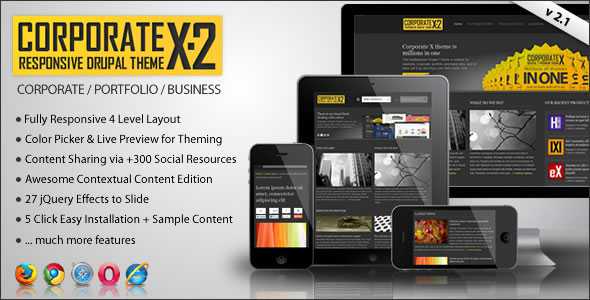 Corporate X - Themeforest Multipurpose Drupal 7 Theme