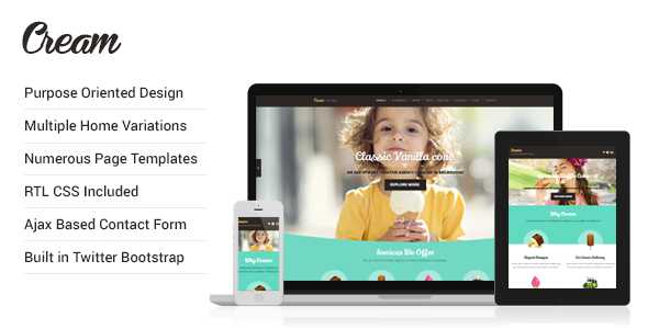 Cream - Ice Cream and Bakery HTML5 Template