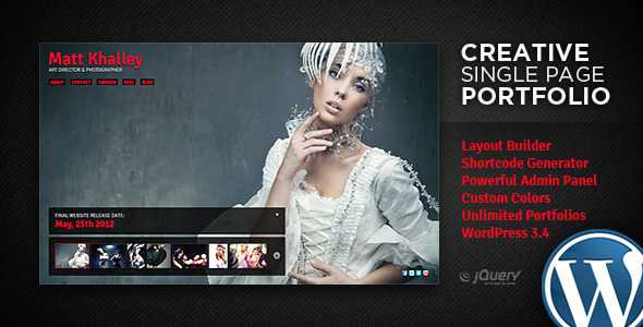 Creative - Themeforest WordPress Single Page Portfolio