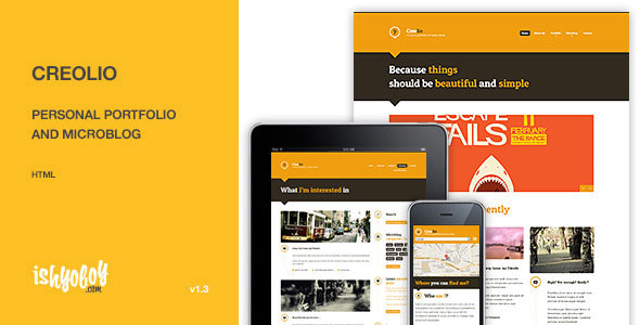 Creolio - Personal portfolio and microblog Themeforest HTML