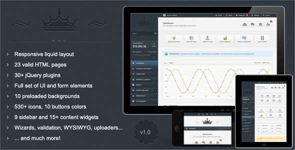 Crown - Premium Responsive Admin Themeforest Theme
