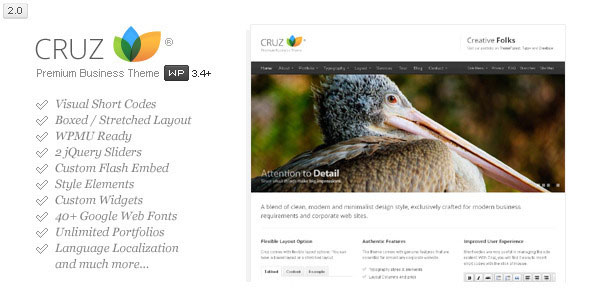 CRUZ – THEMEFOREST MODERN BUSINESS WORDPRESS
