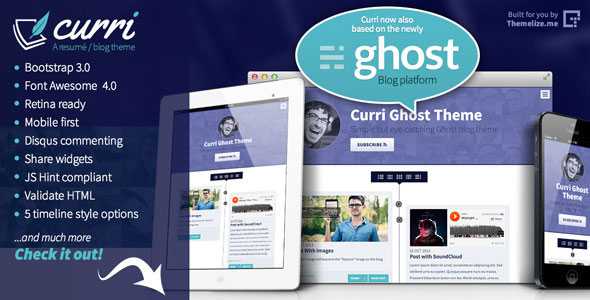 Curri - Themeforest Ghost Theme