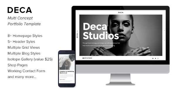 Deca v1.1 - Creative Multi Concept Portfolio Template