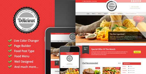 Delicieux - Themeforest Restaurant Wordpress Theme