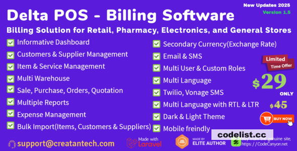 Delta v2.6 - Invoicing, POS, Billing & Inventory Management System with GST & CRM