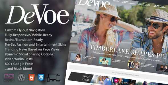 DeVoe v1.0.9 - Fashion & Entertainment News Theme