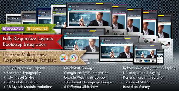 Diachron Themeforest Responsive Joomla & JomSocial Theme
