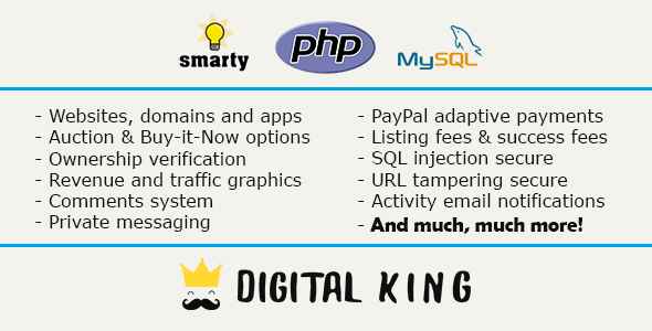Digital King - Website, domain and app marketplace