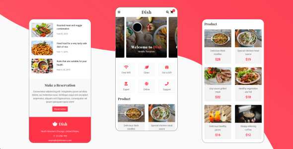Dish v1.0 - Cafe, Food and Restaurant Mobile Template