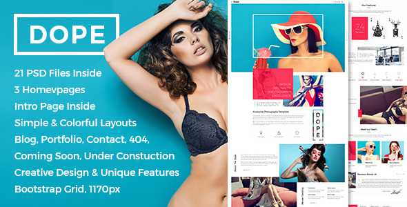 Dope - Creative Photography Portfolio PSD Template