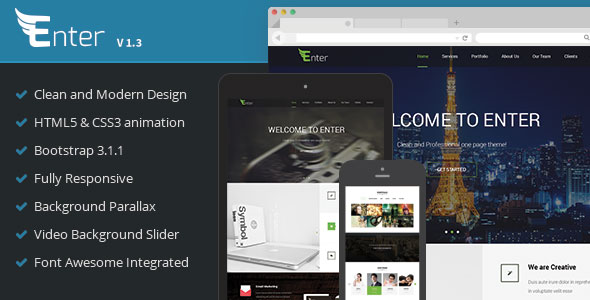 Enter - Themeforest Responsive Onepage Site Template