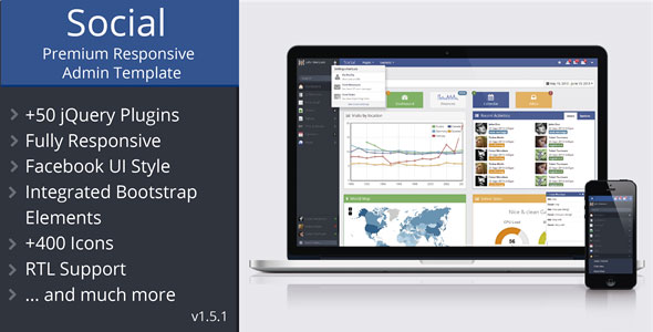 Social - Themeforest Premium Responsive Admin Template