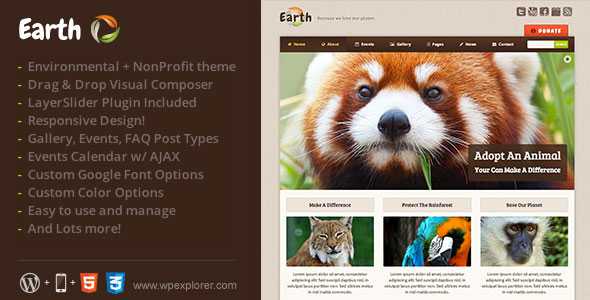 Earth v3.3 - Eco/Environmental NonProfit WordPress Theme
