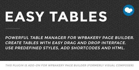Easy Tables v2.0.1 - Table Manager for WPBakery Page Builder