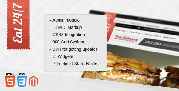 Eat 24/7 - Magento Themeforest Theme