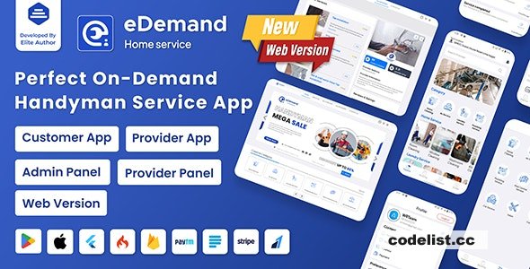 eDemand v4.6.0 - Multi Vendor On Demand Handy Services - nulled