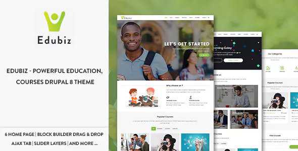 Edubiz - Powerful Education, Courses Drupal 8.6 Theme