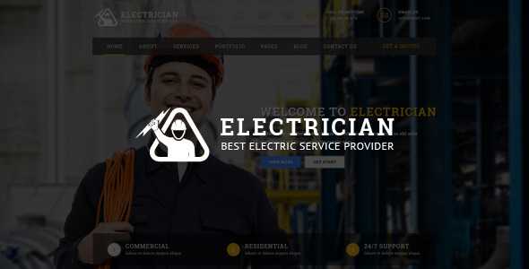 Electrician - Premium Electrician PSD Template