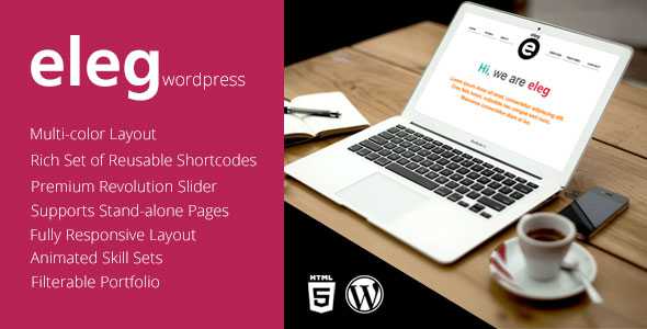Eleg - Multicolor One Page WordPress Theme